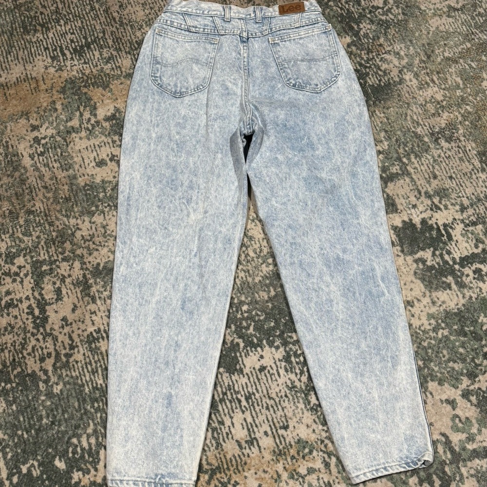 Vintage Lee Acid Washed High Waste Mom Jeans Size 16 - 30X30 Made In USA - Picture 5 of 10